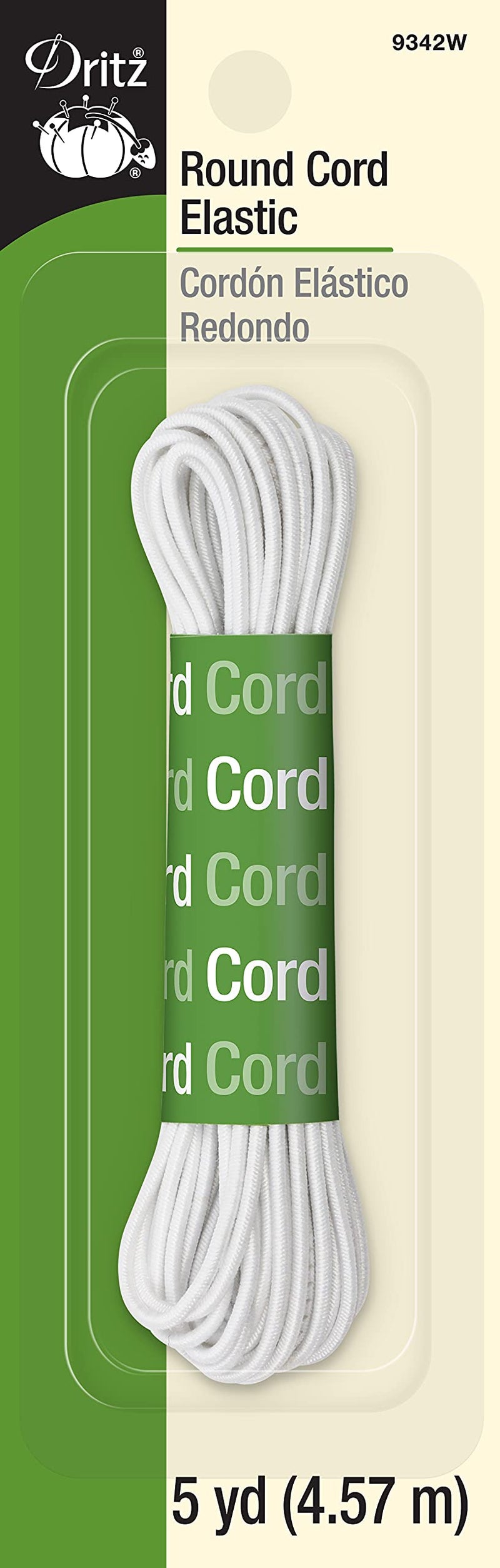 Dritz 9342W Round Cord Elastic  White  5-Yard - Image 1